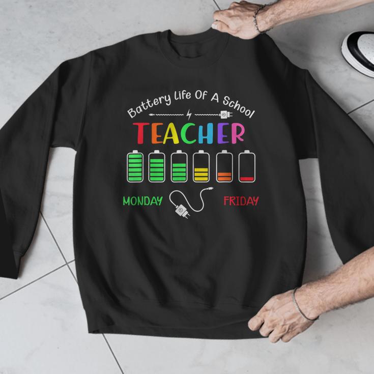Battery Life Of A School Teacher Monday To Friday For Men Women Men Graphic Sweatshirt, funny design