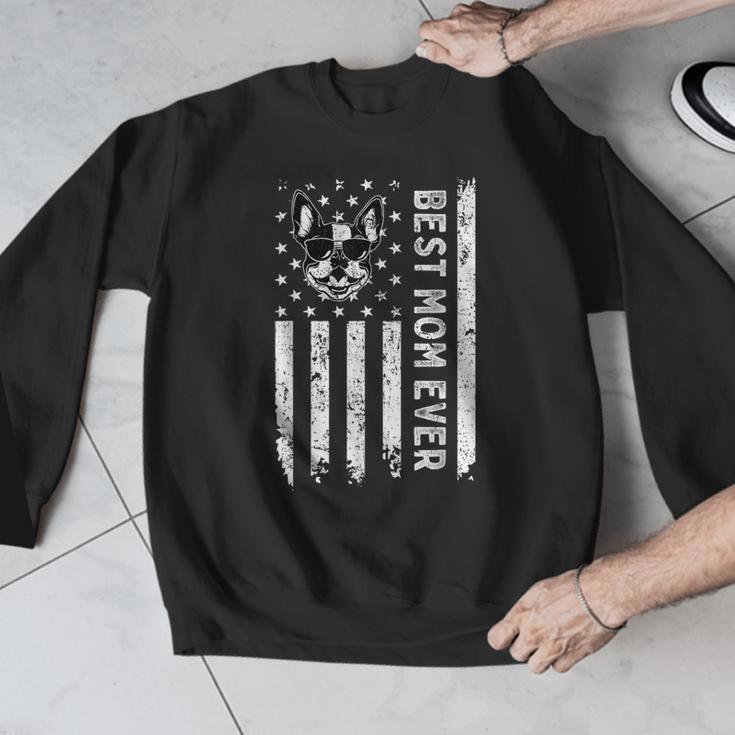 Best Boston Terrier Dog Mom Ever USA Flag For Men Women Kids Men Graphic Sweatshirt, Mom Gifts, Boston Terrier Mom Gifts, funny design