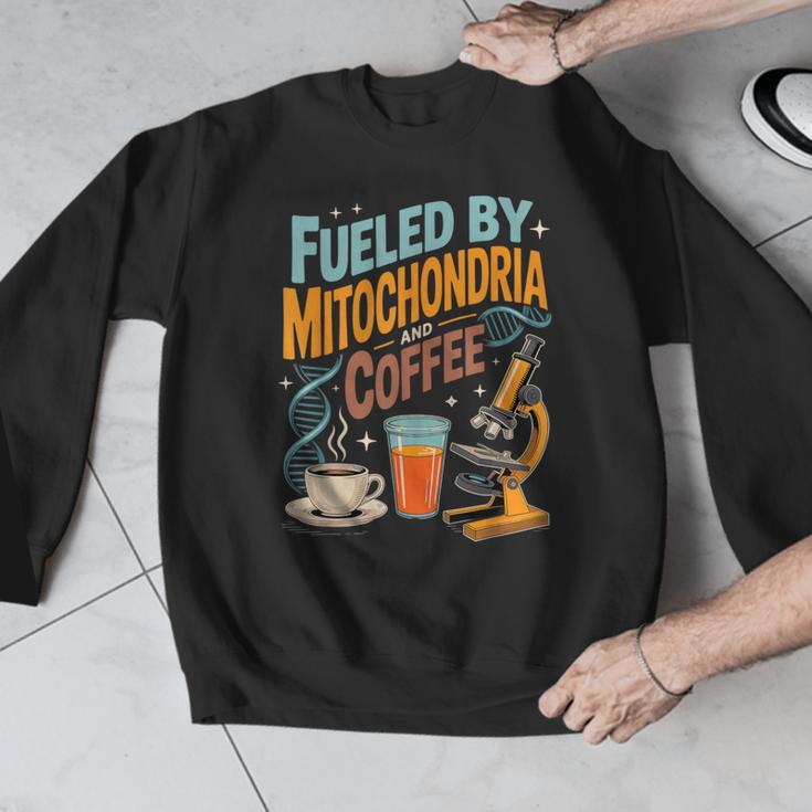 Biology Teacher Science Fueled By Mitochondria Coffee Men Graphic Sweatshirt, Science Teacher Gifts, funny design
