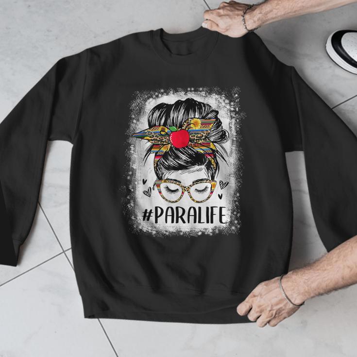 Bleached Teacher Para Life Paraprofessional Cute Messy Bun For Men Women Girls Kids Men Graphic Sweatshirt, funny design Bleached Teacher Para Life Paraprofessional Cute Messy Bun For Men Women Girls Kids Men Graphic Sweatshirt, funny design