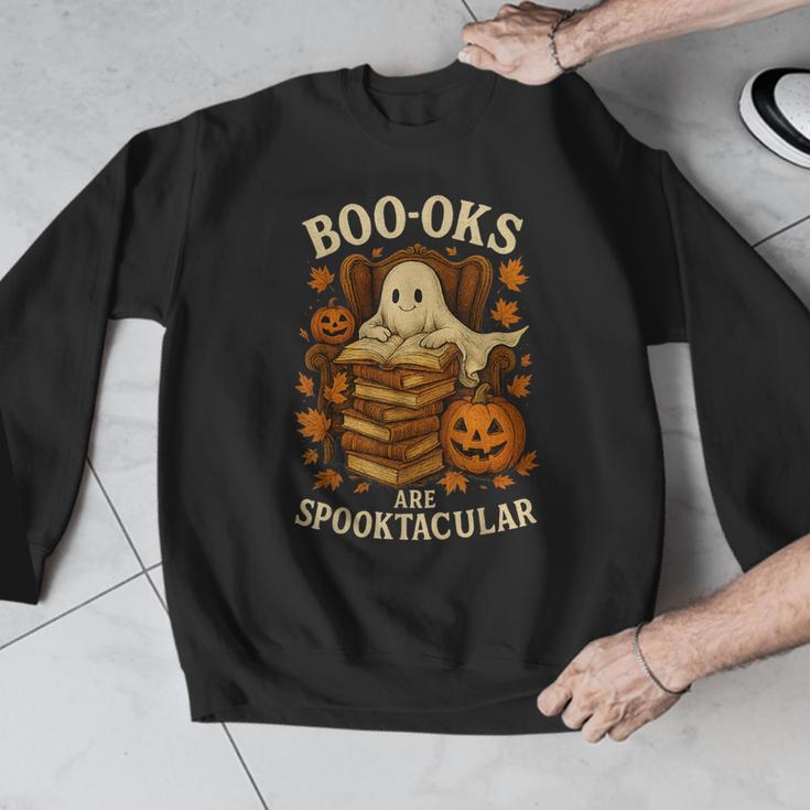 Books Are Spooktacular Ghost Book Reading Halloween Teachers Men Graphic Sweatshirt, funny design