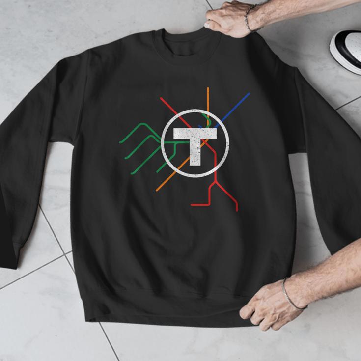 Boston T Subway Map Vintage MBTA Men Graphic Sweatshirt, funny design