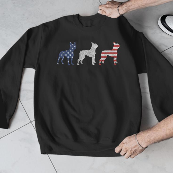 Boston Terrier 4th Of July Dog Patriotic USA Flag Man Woman Men Graphic Sweatshirt, Patriotic Boston Terrier Gifts, Boston Terrier 4th Of July Gifts, funny design