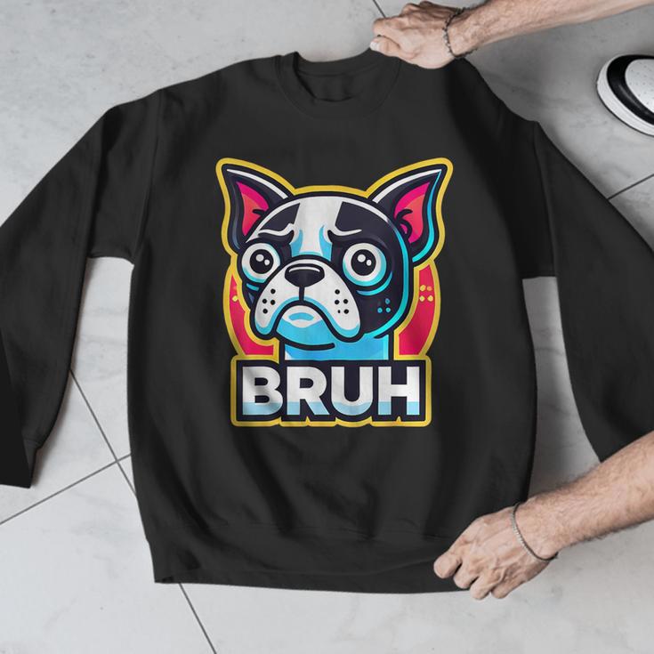 Boston Terrier Bruh Dog Lover Men Graphic Sweatshirt, funny design