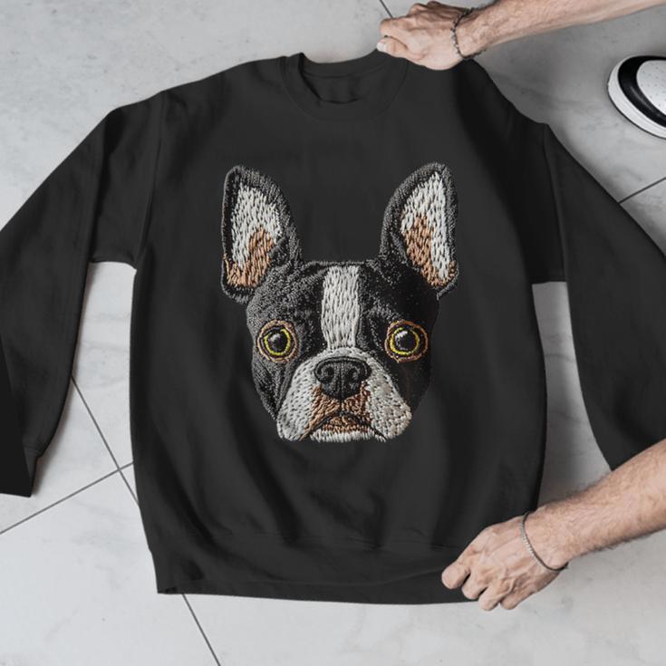 Boston Terrier Cute Puppy Face Dog Lover Pet Owner Men Graphic Sweatshirt, funny design