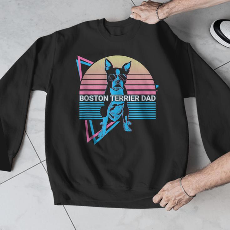 Boston Terrier Dad Retro Men Graphic Sweatshirt, Boston Terrier Dad Gifts, funny design
