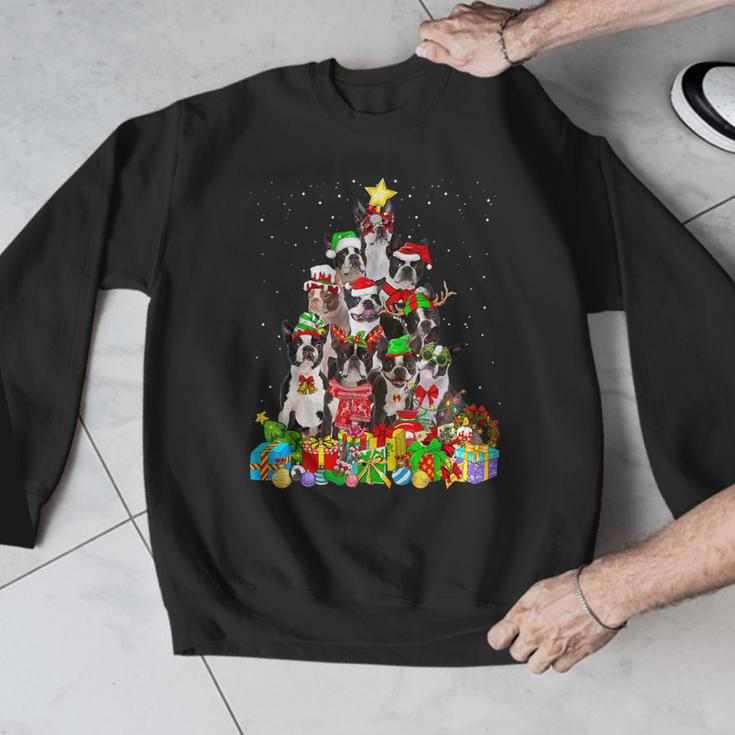 Boston Terrier Dog Christmas Tree Lights Xmas Pajama For Men Women Kids Men Graphic Sweatshirt, Boston Terrier Christmas Gifts, funny design