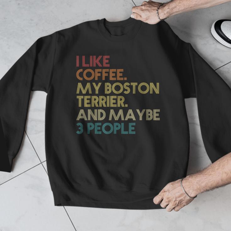 Boston Terrier Dog Owner Coffee Lovers Quote Vintage Retro For Men Women Men Graphic Sweatshirt, funny design