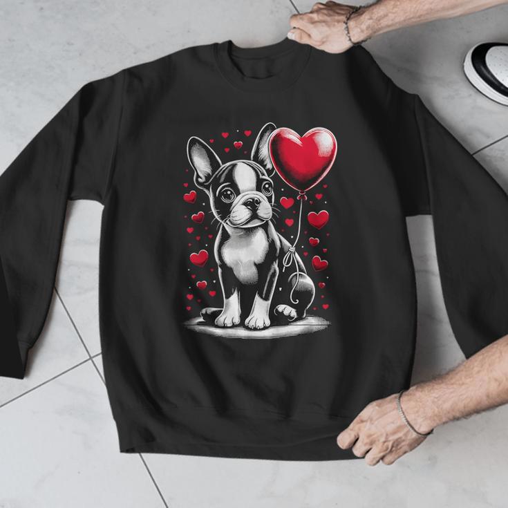 Boston Terrier Dog Valentine's Day Dog Owner Men Graphic Sweatshirt, funny design