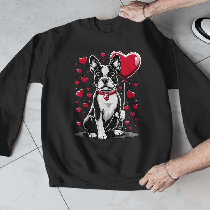 Boston Terrier Dog Valentine's Day Dog Owner Valentine Men Graphic Sweatshirt, funny design