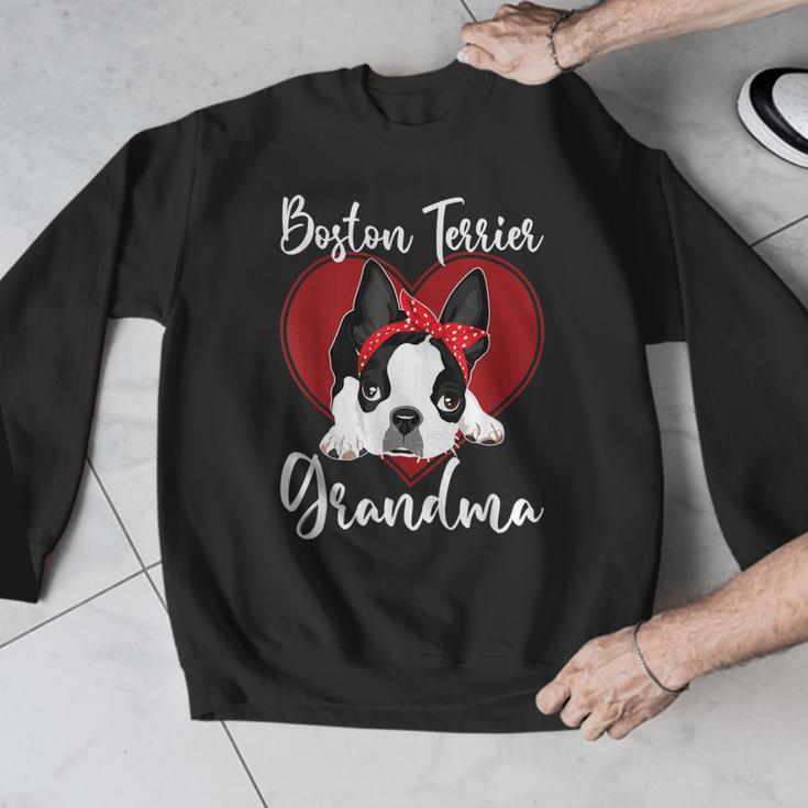 Boston Terrier Grandma Dog Owner Boston Terrier For Men Women Men Graphic Sweatshirt, funny design