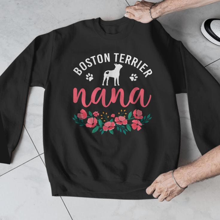 Boston Terrier Grandma Nana Dog Lover Christmas Men Graphic Sweatshirt, Boston Terrier Christmas Gifts, funny design