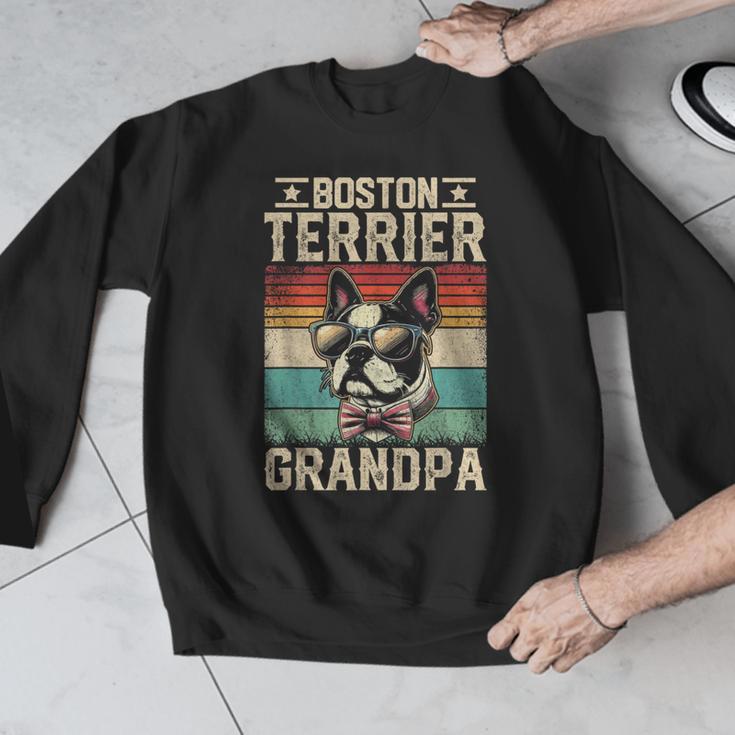 Boston Terrier Grandpa Dog Lover Father's Day Men Graphic Sweatshirt, funny design