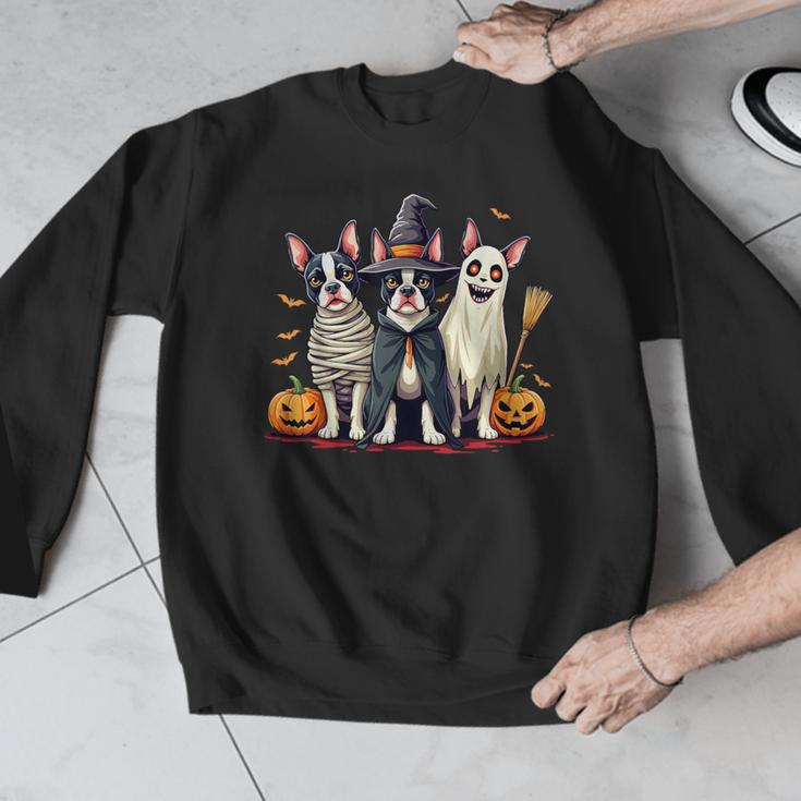 Boston Terrier Halloween Costume Mummy Witch Ghost Dog Lover For Men Women Kids Men Graphic Sweatshirt, Boston Terrier Ghost Gifts, Boston Terrier Halloween Gifts, funny design