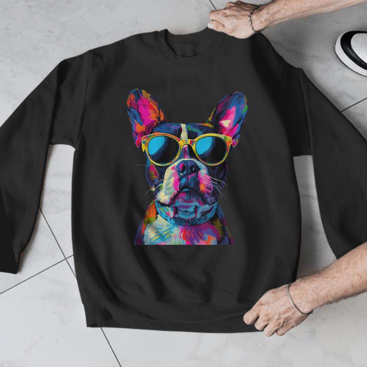 Boston Terrier Lovers Pop Art Boston Terrier Men Graphic Sweatshirt, funny design