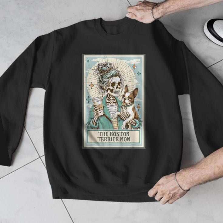 Boston Terrier Mom Skeleton Tarot Card Witch Vibes Dog Mom Men Graphic Sweatshirt, Mom Gifts, Boston Terrier Tarot Gifts, Boston Terrier Mom Gifts, funny design