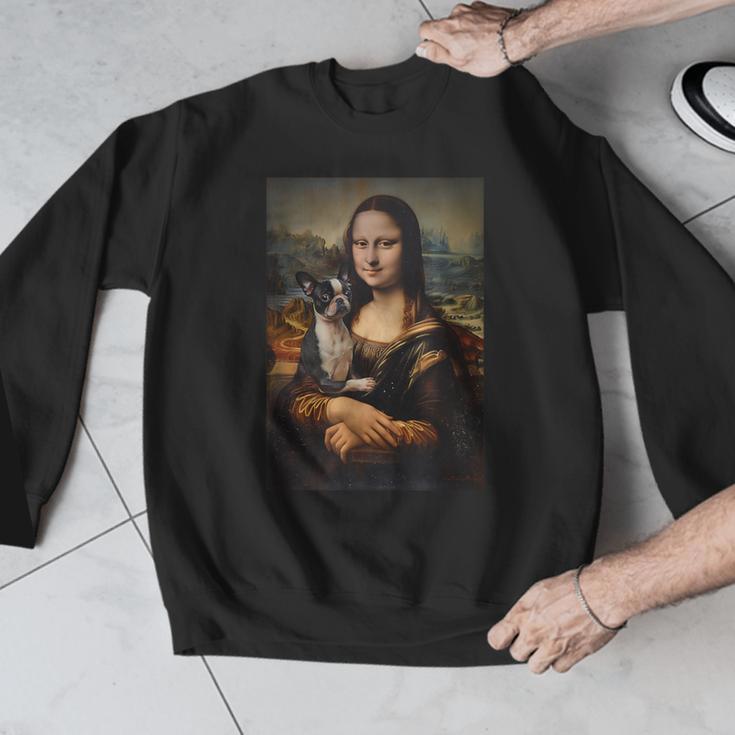 Boston Terrier Mona Lisa Painting Art Dog Mom Dad For Men Women Kids Men Graphic Sweatshirt, Mom Gifts, Boston Terrier Dad Gifts, Boston Terrier Mom Gifts, funny design