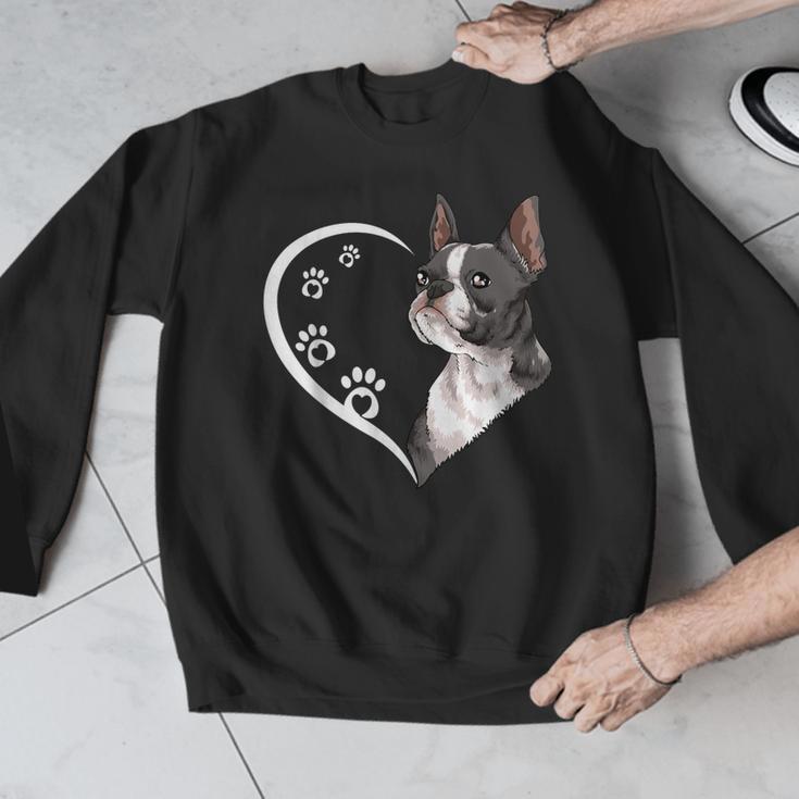 Boston Terrier Shirts For Women Girls Kids Heart Cute Men Graphic Sweatshirt, funny design