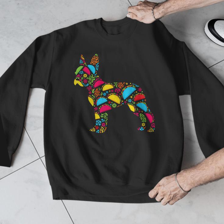 Boston Terrier Tacos Mexican Cinco De Mayo Taco Men Graphic Sweatshirt, funny design