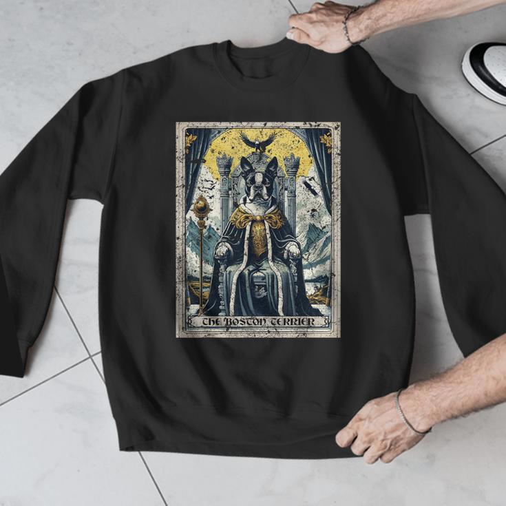 Boston Terrier Tarot Card Dog Men Graphic Sweatshirt, Boston Terrier Tarot Gifts, funny design