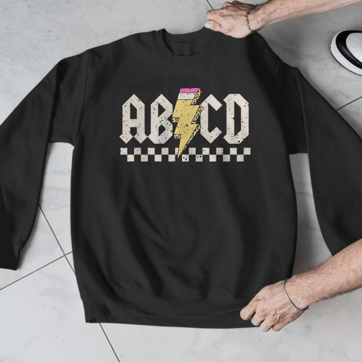 Boys Girls Teachers ABCD Rock Graphic Back To School Class Men Graphic Sweatshirt, funny design Boys Girls Teachers ABCD Rock Graphic Back To School Class Men Graphic Sweatshirt, funny design