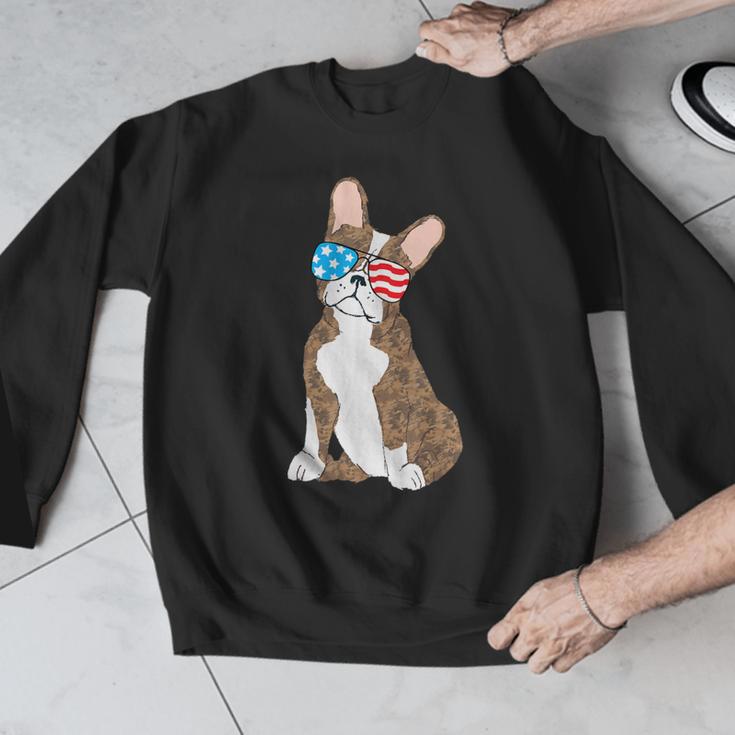 Brindle Boston Terrier Dog Patriotic Shirt USA Flag Men Graphic Sweatshirt, Patriotic Boston Terrier Gifts, funny design