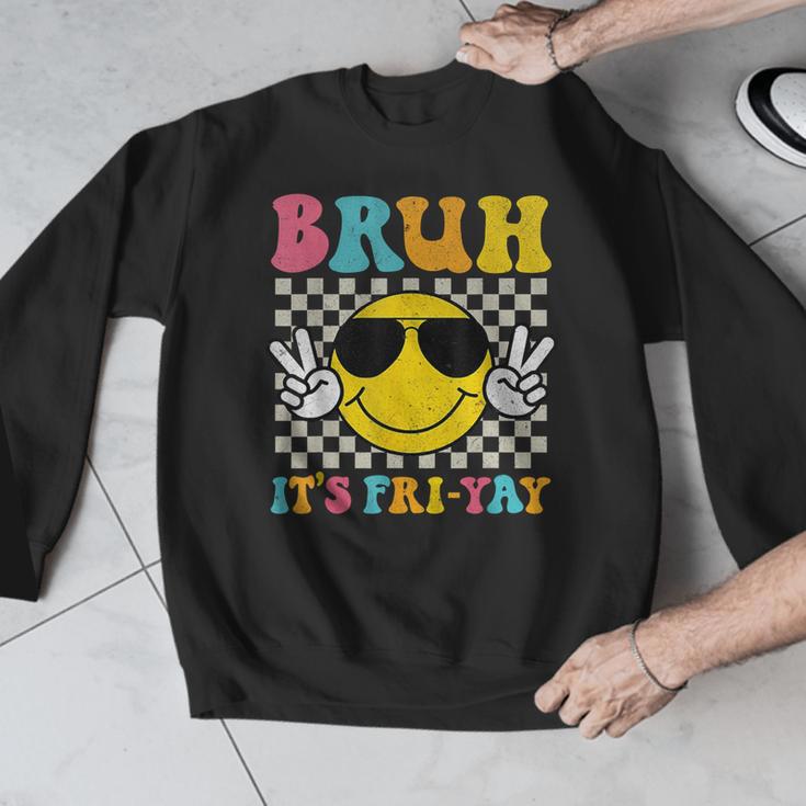 Bruh It's Fri-Yay Friday Weekend Smile Face Teacher Student Men Graphic Sweatshirt, funny design
