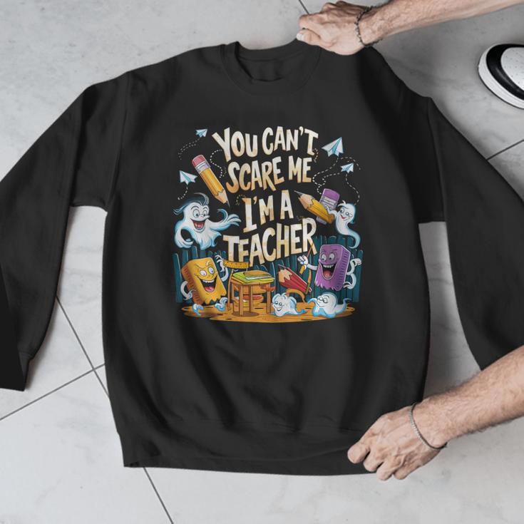 You Can't Scare Me I'm A Teacher Cool Math Teacher Halloween Men Graphic Sweatshirt, funny design