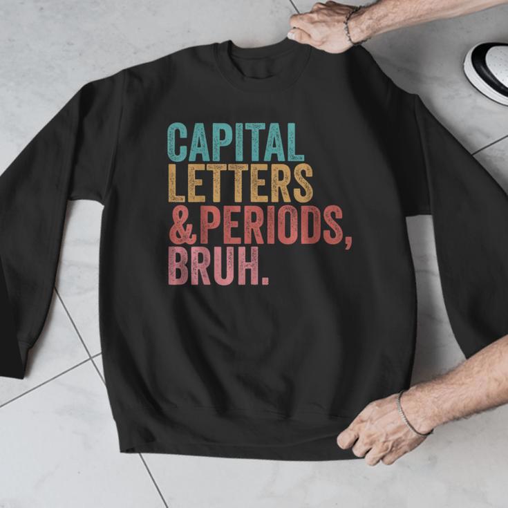 Capital Letters And Periods Bruh Teacher Men Graphic Sweatshirt, funny design Capital Letters And Periods Bruh Teacher Men Graphic Sweatshirt, funny design
