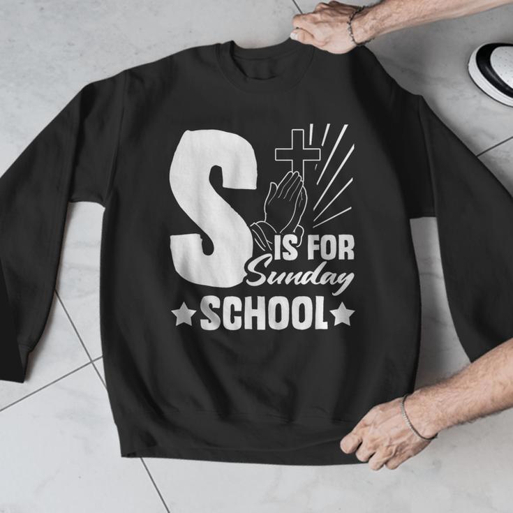 Christian Teacher S Is For Sunday School Essentials Men Graphic Sweatshirt, funny design Christian Teacher S Is For Sunday School Essentials Men Graphic Sweatshirt, funny design