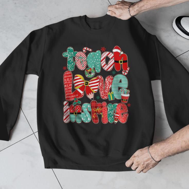 Christmas Coquette Bow Teacher Teach Love Inspire Men Graphic Sweatshirt, funny design Christmas Coquette Bow Teacher Teach Love Inspire Men Graphic Sweatshirt, funny design