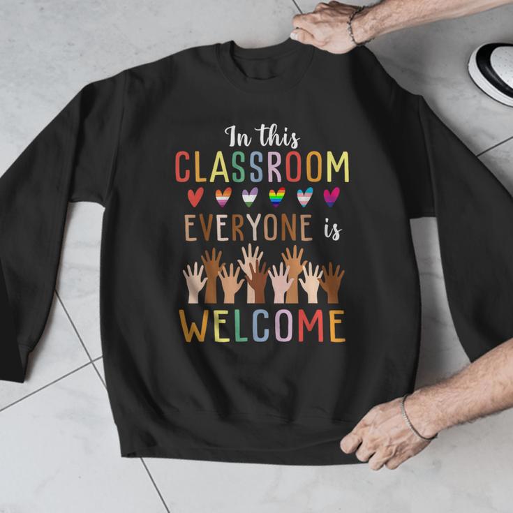 In This Classroom Everyone Is Welcome For Teacher Men Graphic Sweatshirt, funny design