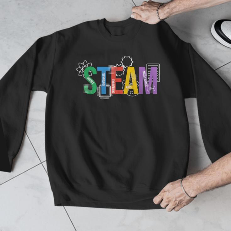 Colorful Steam Letters For Steam Program Teacher And Student Men Graphic Sweatshirt, funny design