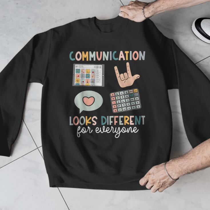 Communication Looks Different For Everyone SPED Teacher ASD Men Graphic Sweatshirt, funny design Communication Looks Different For Everyone SPED Teacher ASD Men Graphic Sweatshirt, funny design