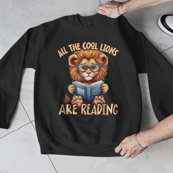 All The Cool Lions Are Reading Lion Teacher Men Women Kids Men Graphic Sweatshirt, funny design All The Cool Lions Are Reading Lion Teacher Men Women Kids Men Graphic Sweatshirt, funny design