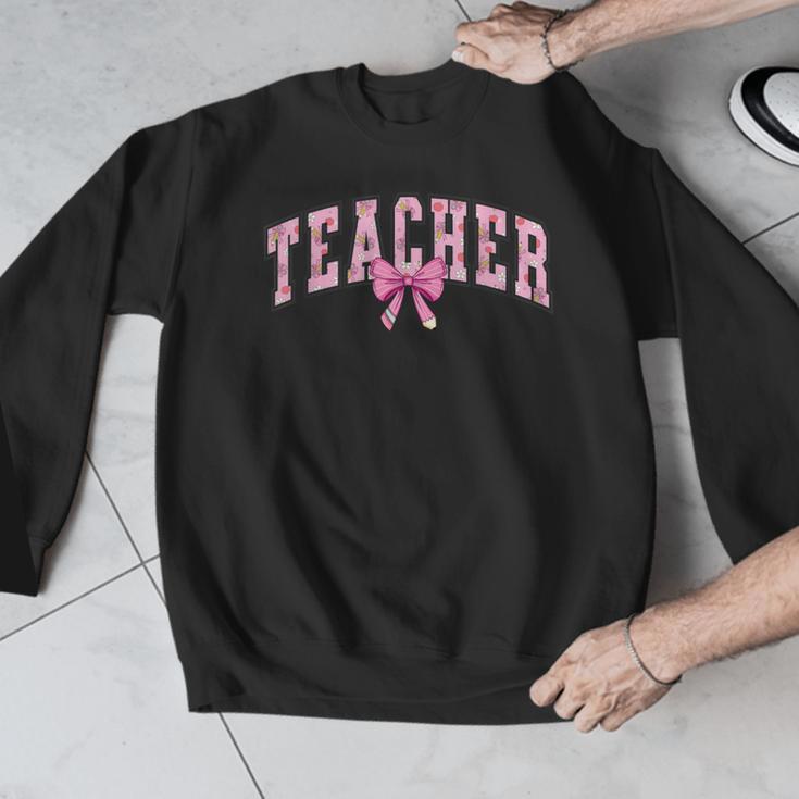 Coquette Bow Back To School First Day Teacher Men Graphic Sweatshirt, funny design