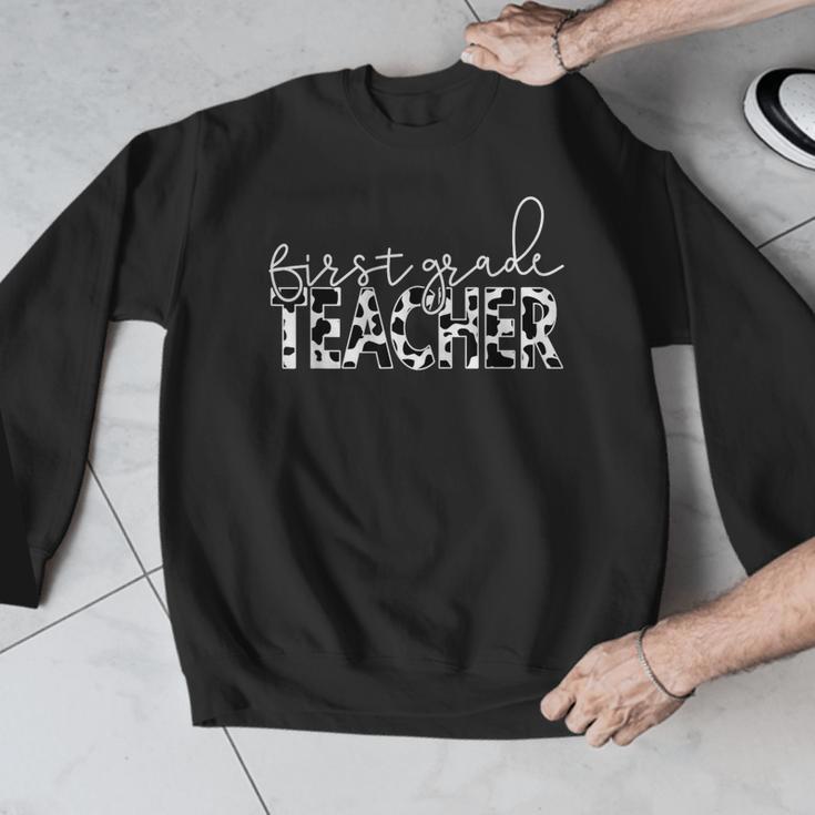 Cow Print For Elementary School First Grade Teachers Men Graphic Sweatshirt, First Grade Teacher Gifts, funny design