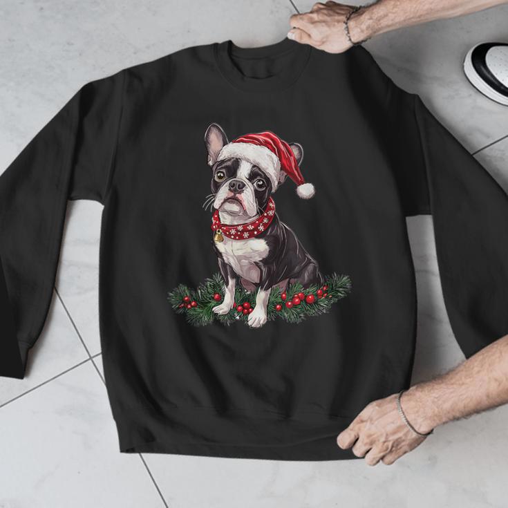 Cute Boston Terrier Dog Christmas Merry X-Mas Graphic Men Graphic Sweatshirt, Boston Terrier Christmas Gifts, funny design
