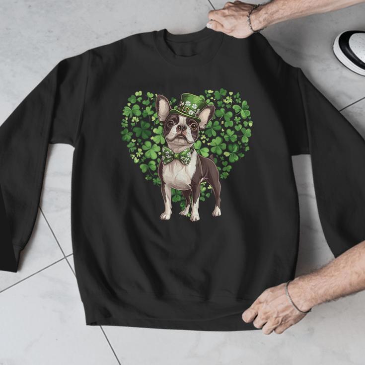 Cute Boston Terrier Shamrock St Patrick's Day Dog Lover Men Women Kids Men Graphic Sweatshirt, funny design