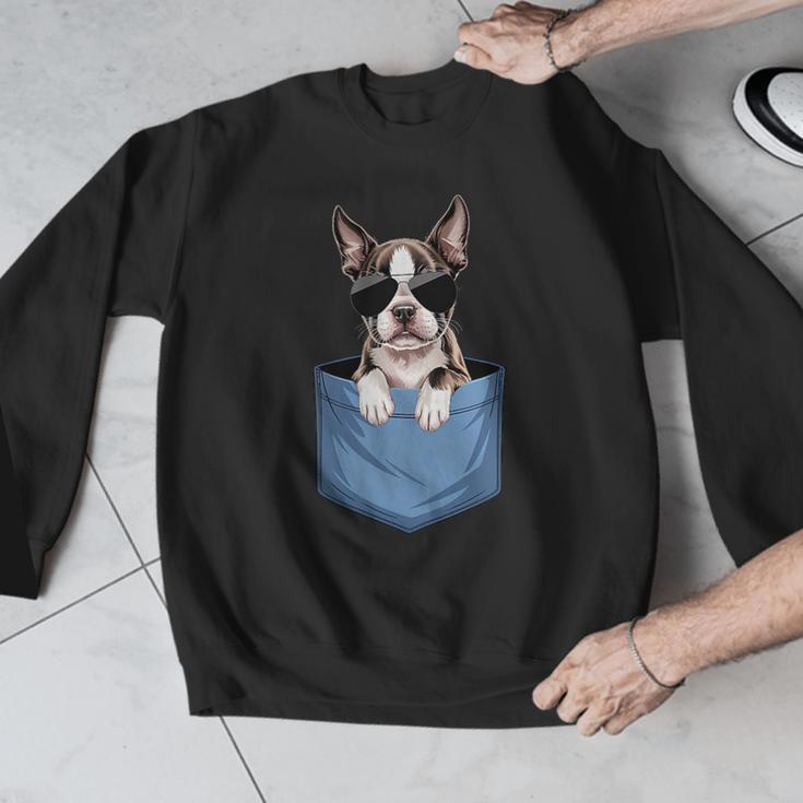 Cute Pocket Boston Terrier Lover Dog Mom Men Graphic Sweatshirt, Mom Gifts, Boston Terrier Mom Gifts, funny design