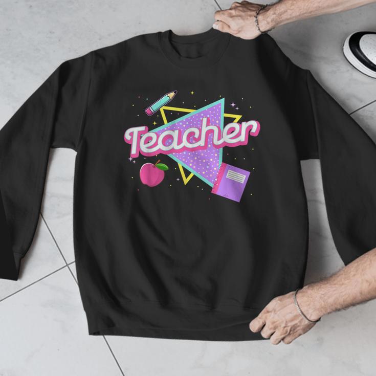 Cute Teacher Shirt 80's 90's Style Retro Old School Teacher For Men Women Men Graphic Sweatshirt, funny design