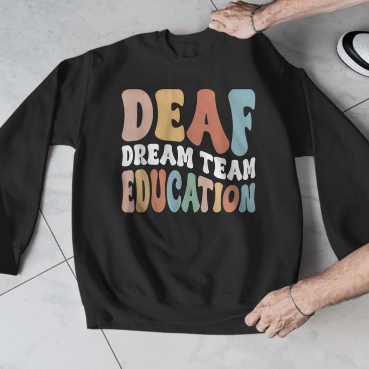 Deaf Dream Team Education Deaf Education Teacher Men Graphic Sweatshirt, funny design Deaf Dream Team Education Deaf Education Teacher Men Graphic Sweatshirt, funny design