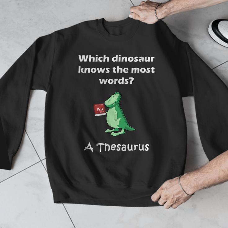 Dinosaur Thesaurus Grammar Joke Teacher Men Graphic Sweatshirt, funny design Dinosaur Thesaurus Grammar Joke Teacher Men Graphic Sweatshirt, funny design