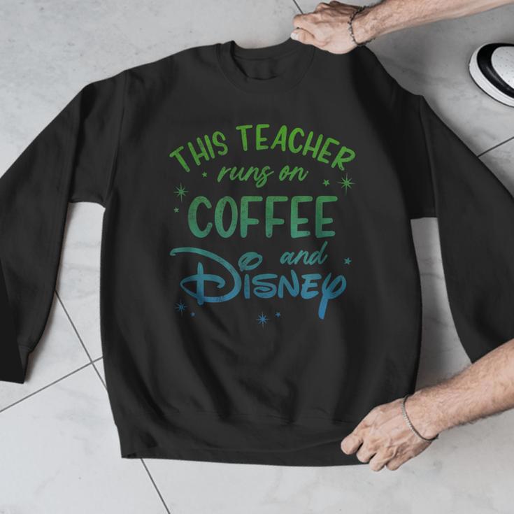 Disney This Teacher Runs On Coffee And Disney Gradient Logo Men Graphic Sweatshirt, funny design Disney This Teacher Runs On Coffee And Disney Gradient Logo Men Graphic Sweatshirt, funny design