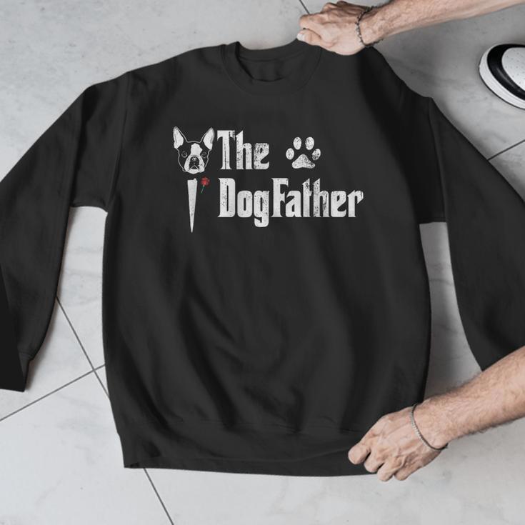 The Dogfather Boston Terrier Dog Dad Father's Day Men Graphic Sweatshirt, Boston Terrier Dad Gifts, funny design