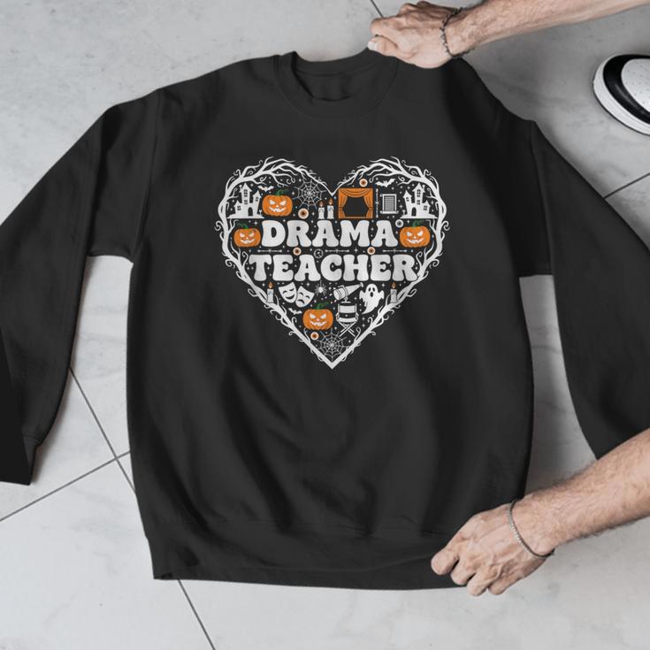 Drama Teacher Heart Pumpkin Ghost Halloween Kids Men Graphic Sweatshirt, funny design