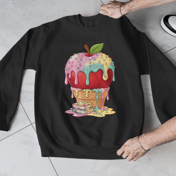 Dripping Apple Ice Cream Cone Cute Teacher Appreciation Men Graphic Sweatshirt, funny design Dripping Apple Ice Cream Cone Cute Teacher Appreciation Men Graphic Sweatshirt, funny design