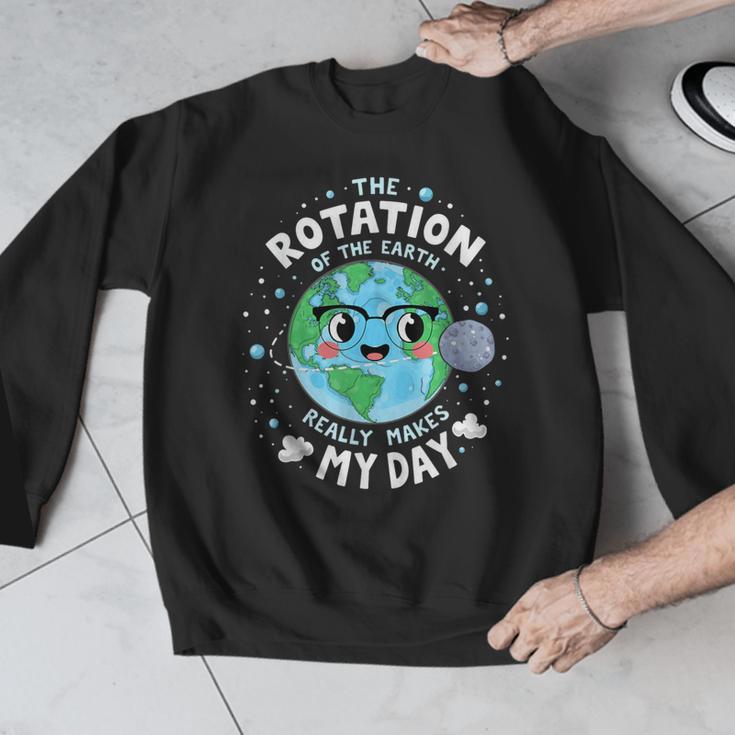 Earth Day Rotation Of The Earth Makes My Day Science Teacher Men Graphic Sweatshirt, Science Teacher Gifts, funny design