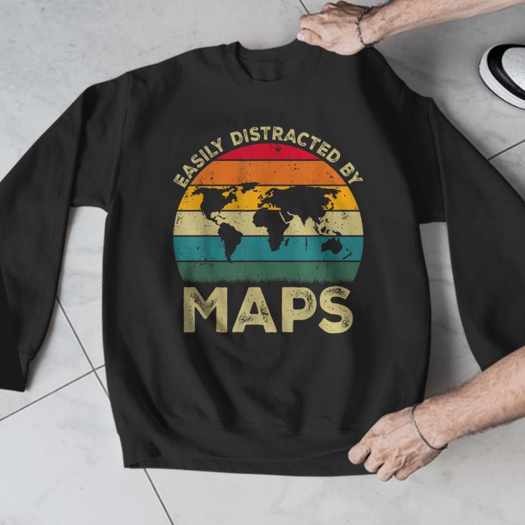 Easily Distracted By Maps Geography Teacher Men Graphic Sweatshirt, funny design Easily Distracted By Maps Geography Teacher Men Graphic Sweatshirt, funny design