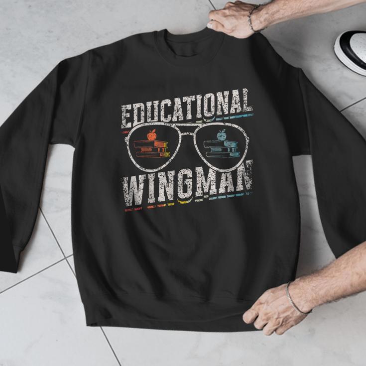 Educational Wingman Assisting Teacher Teaching Assistant Men Graphic Sweatshirt, funny design Educational Wingman Assisting Teacher Teaching Assistant Men Graphic Sweatshirt, funny design